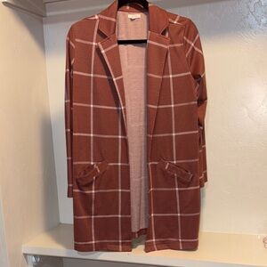 Maurices Rust Plaid Blazer